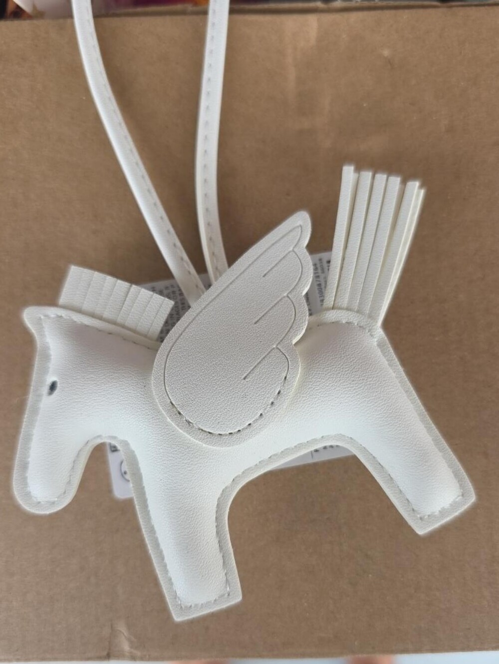 White Winged Horse Bag Charm - Picture 3 of 4